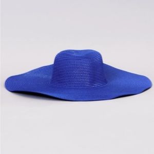 Wide Brim Dark Blue Sun Hat
